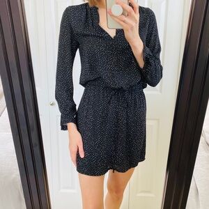 Black & White Polkadot Drawstring Dress | XS
